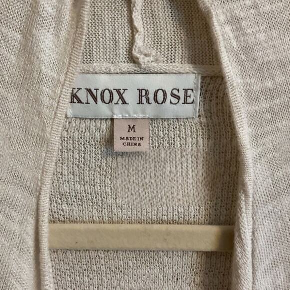 Knox Rose Open Cardigan Sweater Womens SZ M Lace Knit Draped Romantic Boho Hi-Lo - Picture 2 of 10